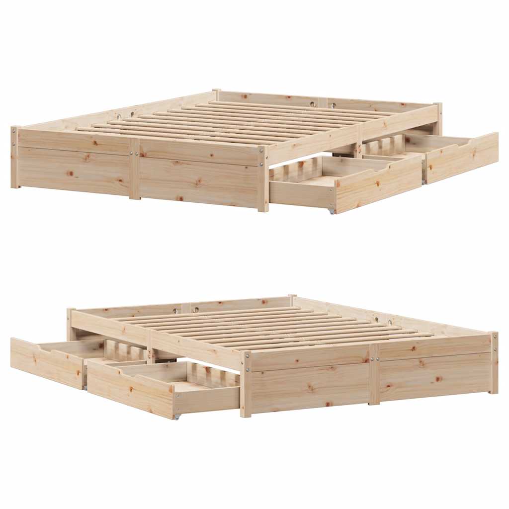 Bed Frame without Mattress 160x200 cm Solid Wood Pine