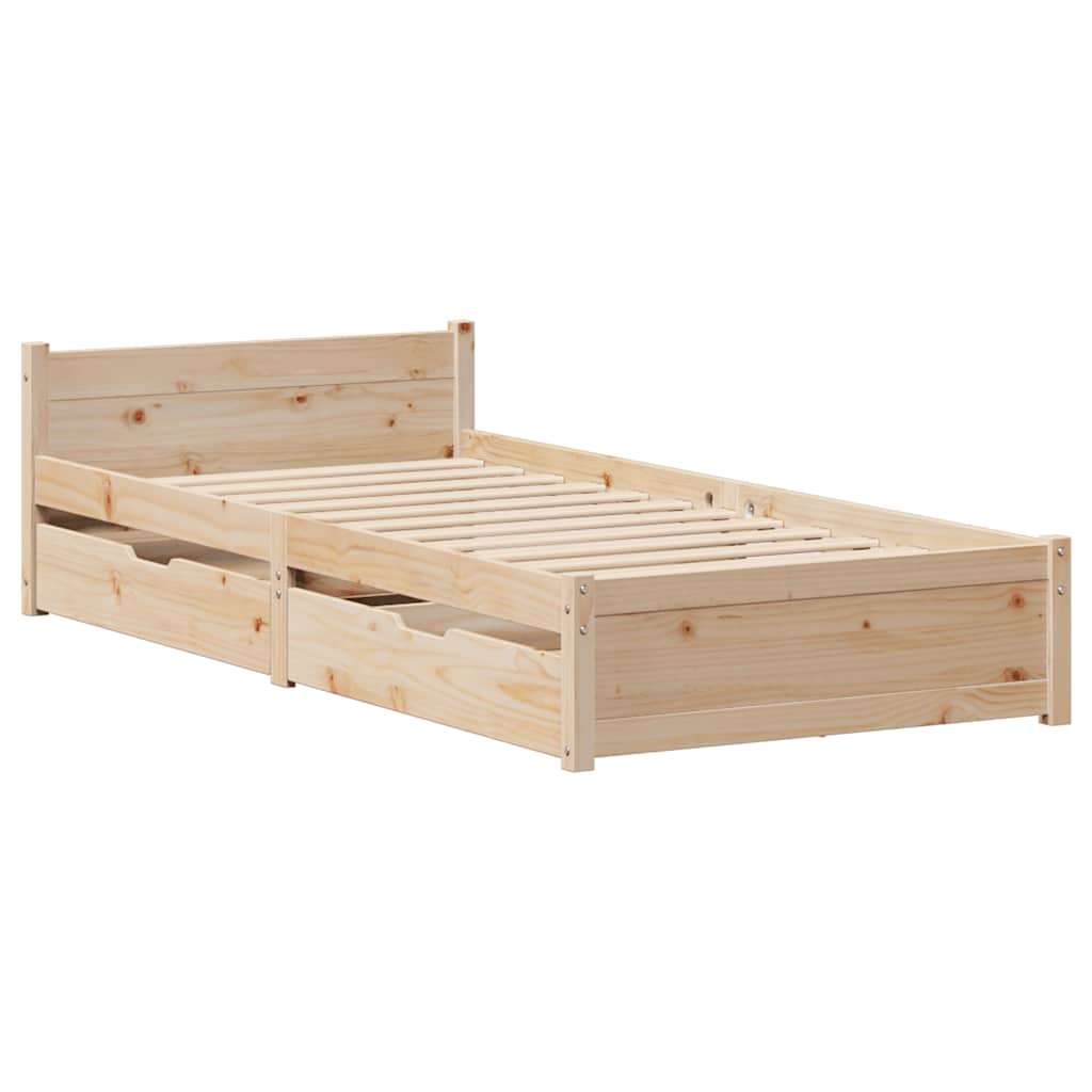 Bed Frame without Mattress 100x200 cm Solid Wood Pine
