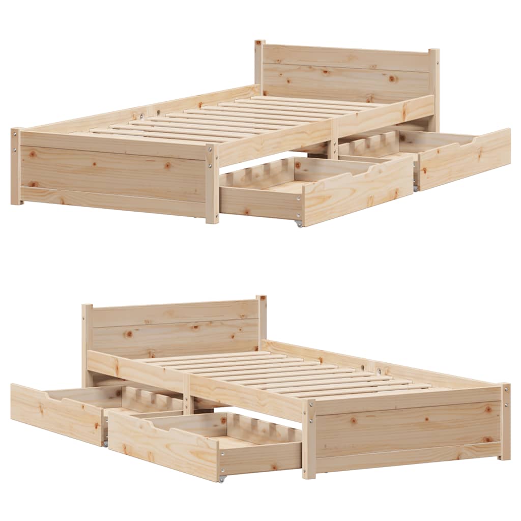 Bed Frame without Mattress 100x200 cm Solid Wood Pine