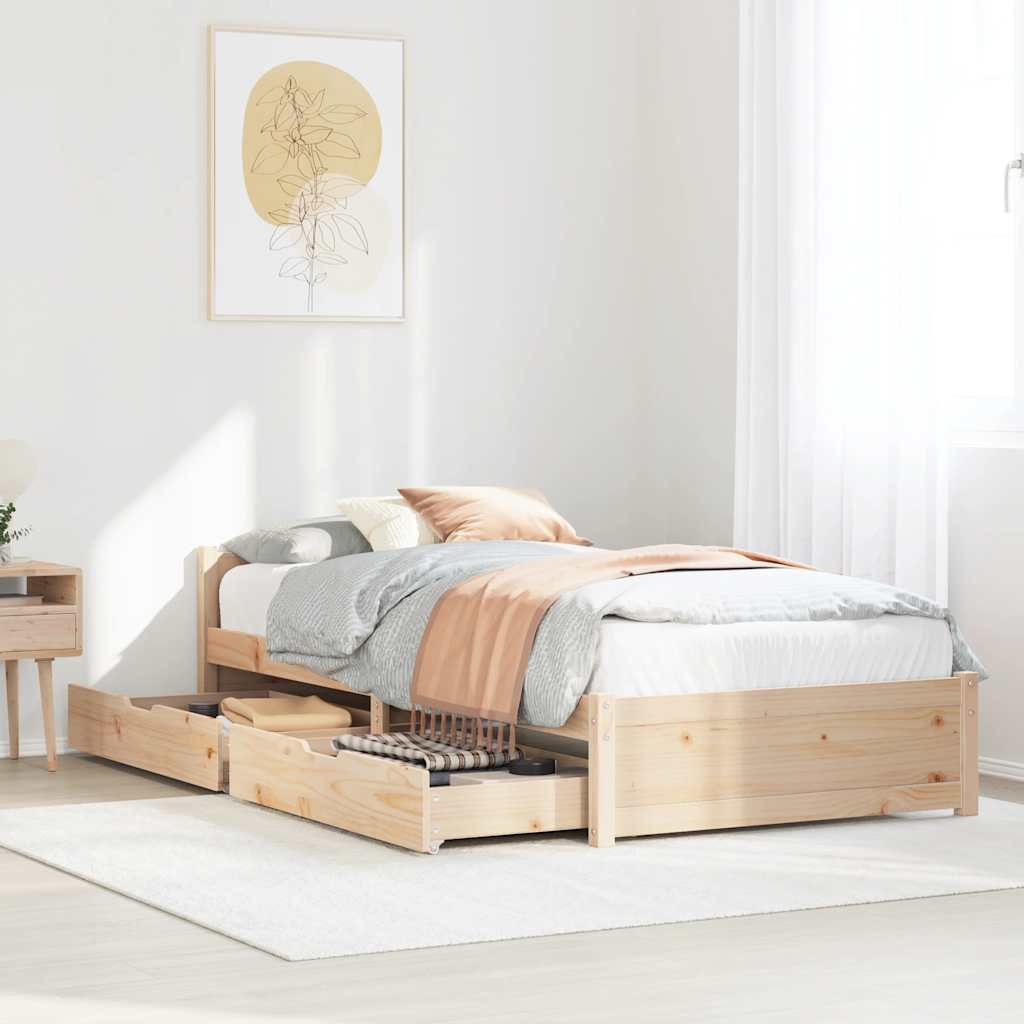 Bed Frame without Mattress 100x200 cm Solid Wood Pine