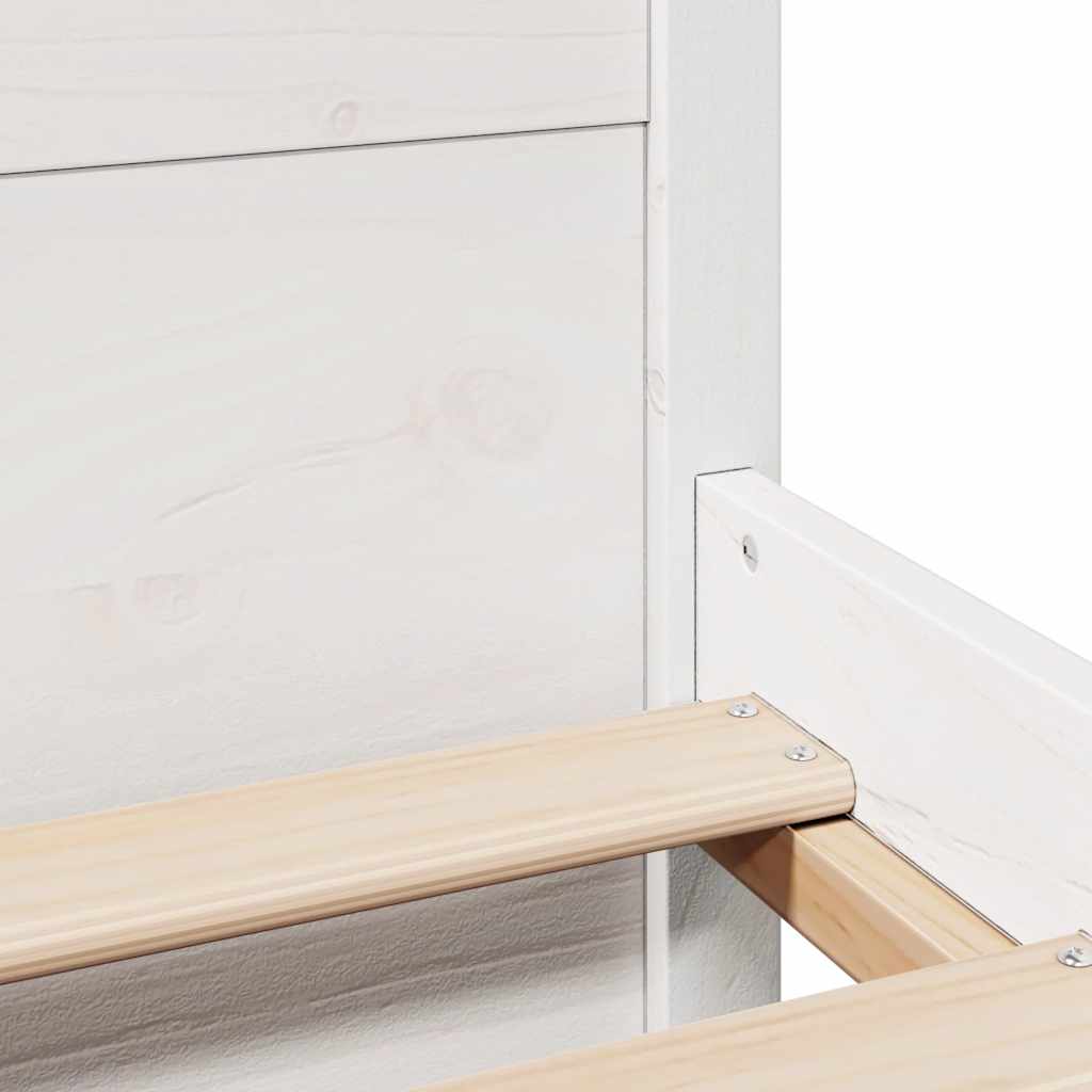 Bed Frame without Mattress White 120x200 cm Solid Wood Pine
