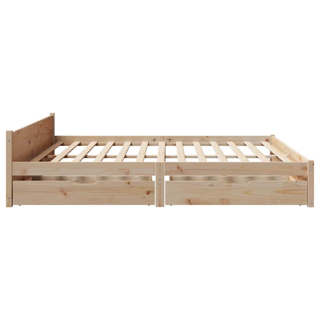 Bed Frame without Mattress 200x200 cm Solid Wood Pine