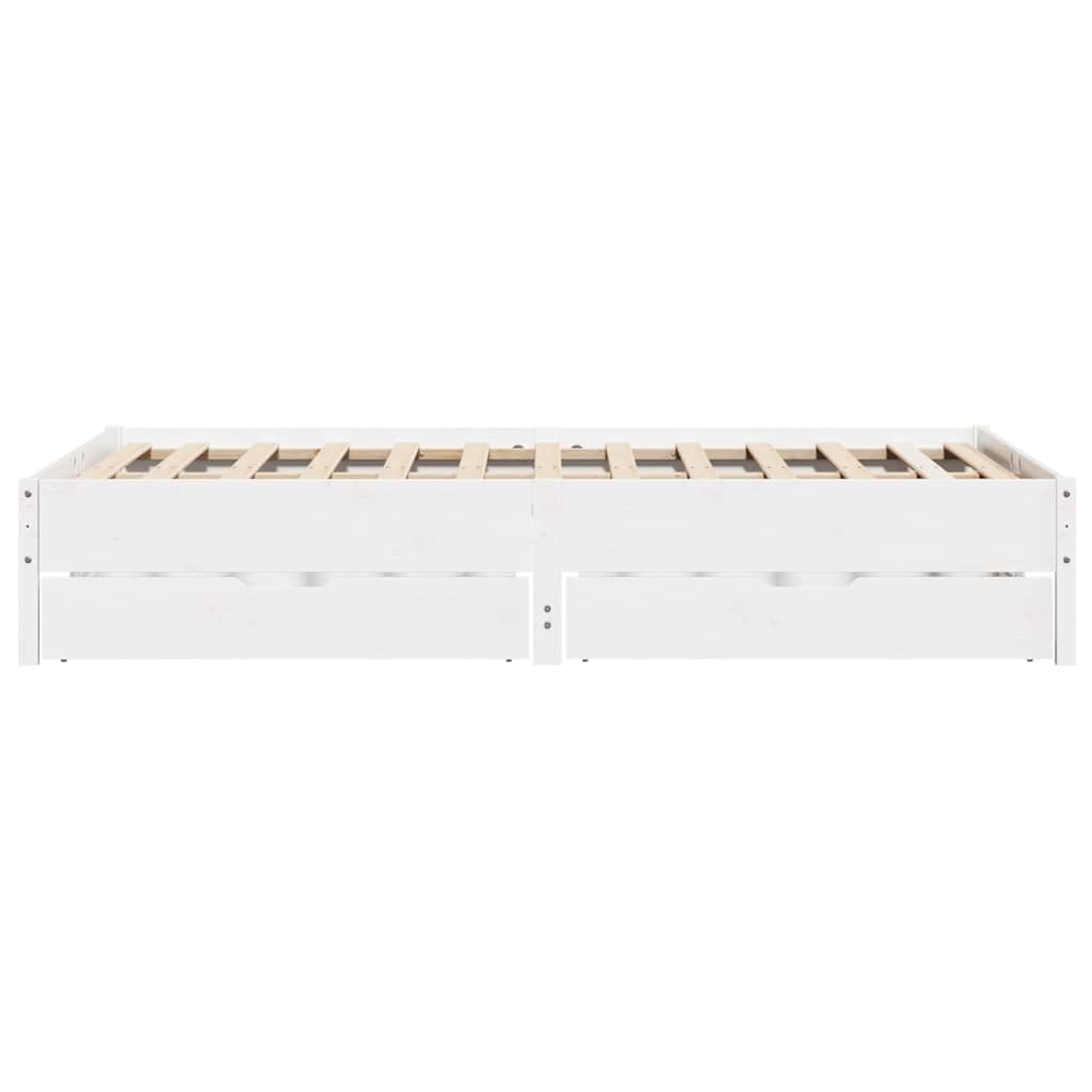 Bed Frame without Mattress White 160x200 cm Solid Wood Pine