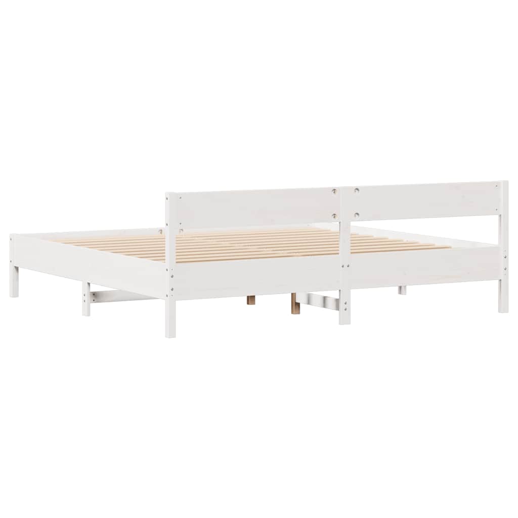 Bed Frame without Mattress White 160x200 cm Solid Wood Pine