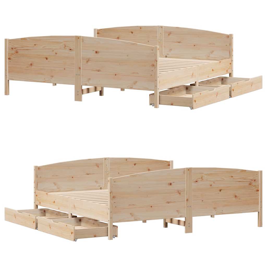 Bed Frame without Mattress 200x200 cm Solid Wood Pine