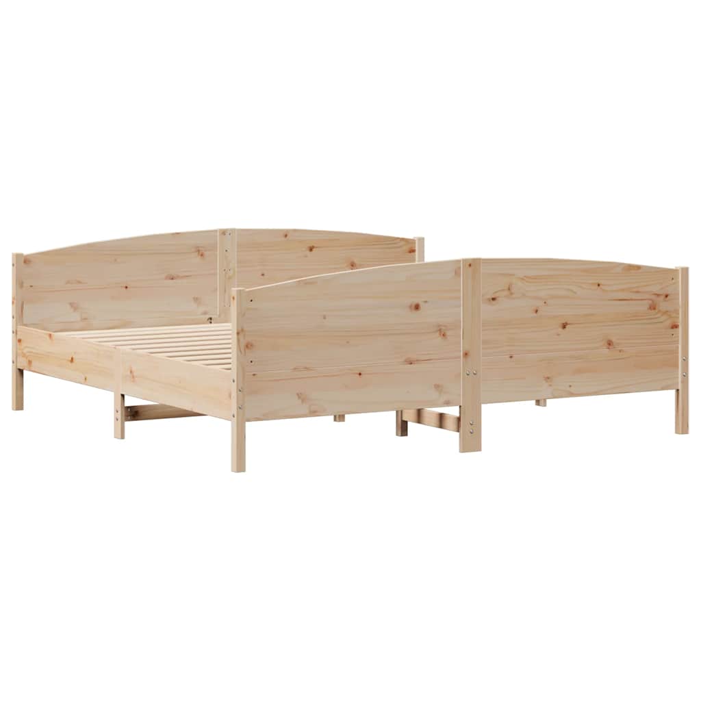 Bed Frame without Mattress 160x200 cm Solid Wood Pine
