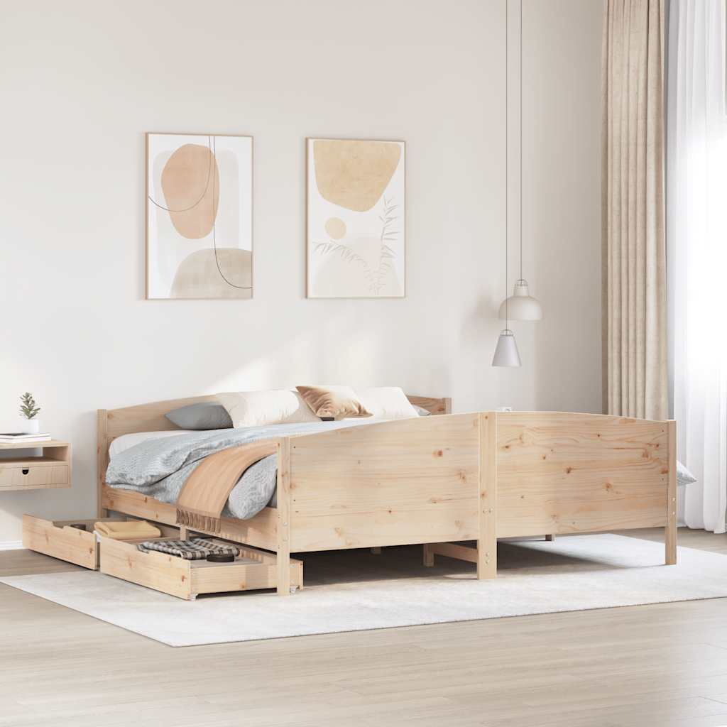 Bed Frame without Mattress 160x200 cm Solid Wood Pine