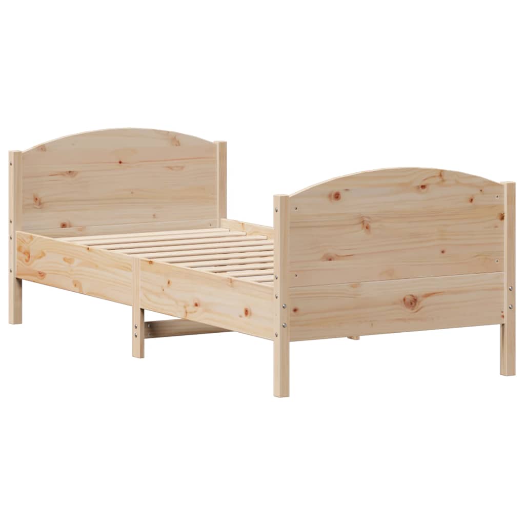 Bed Frame without Mattress 100x200 cm Solid Wood Pine