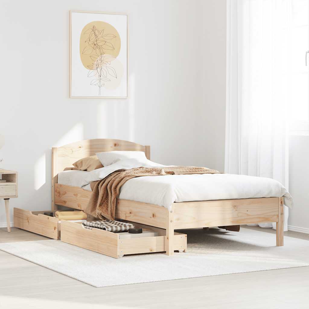 Bed Frame without Mattress 100x200 cm Solid Wood Pine