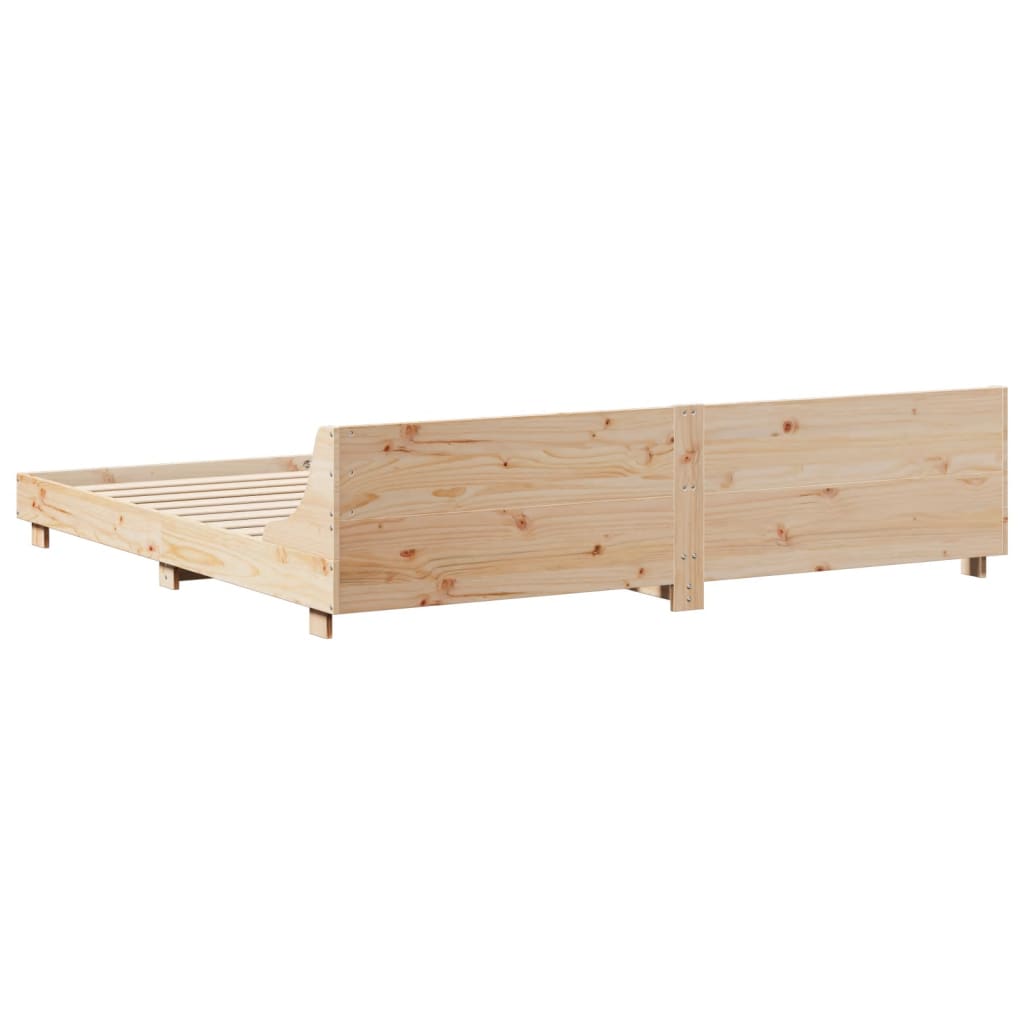 Bed Frame without Mattress 200x200 cm Solid Wood Pine