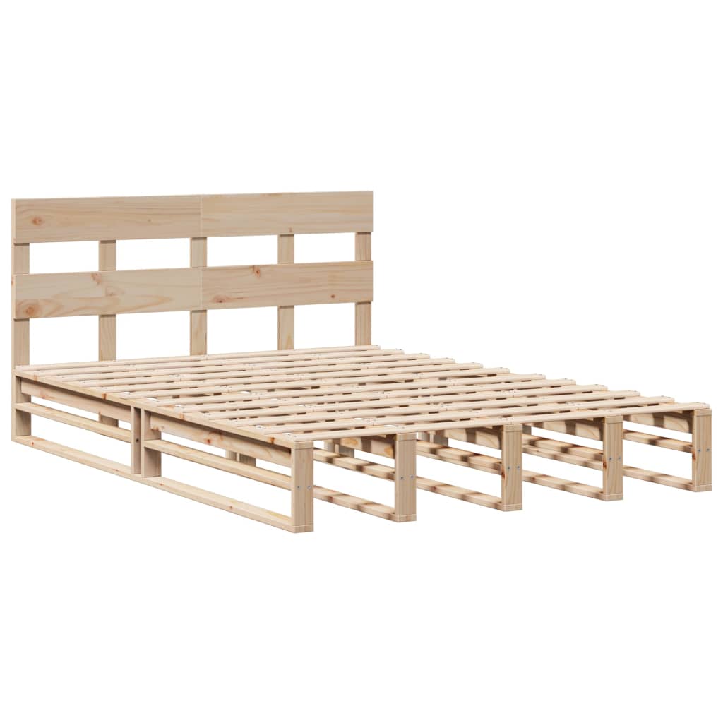Bed Frame without Mattress 135x190 cm Double Solid Wood Pine