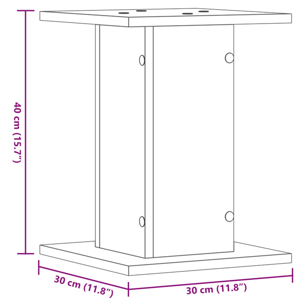 Speaker Stands 2 pcs Black 30x30x40 cm Engineered Wood