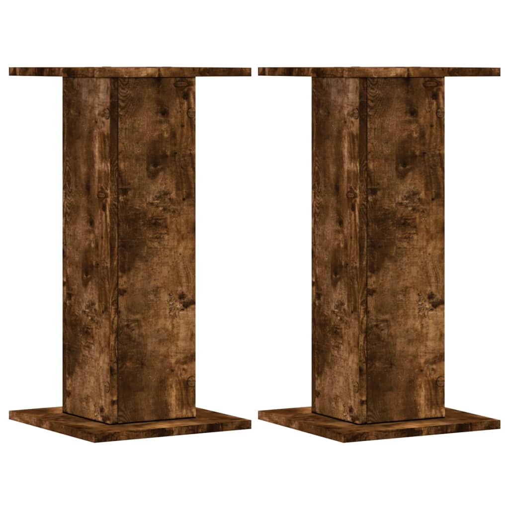 Speaker Stands 2 pcs Smoked Oak 30x30x60 cm Engineered Wood