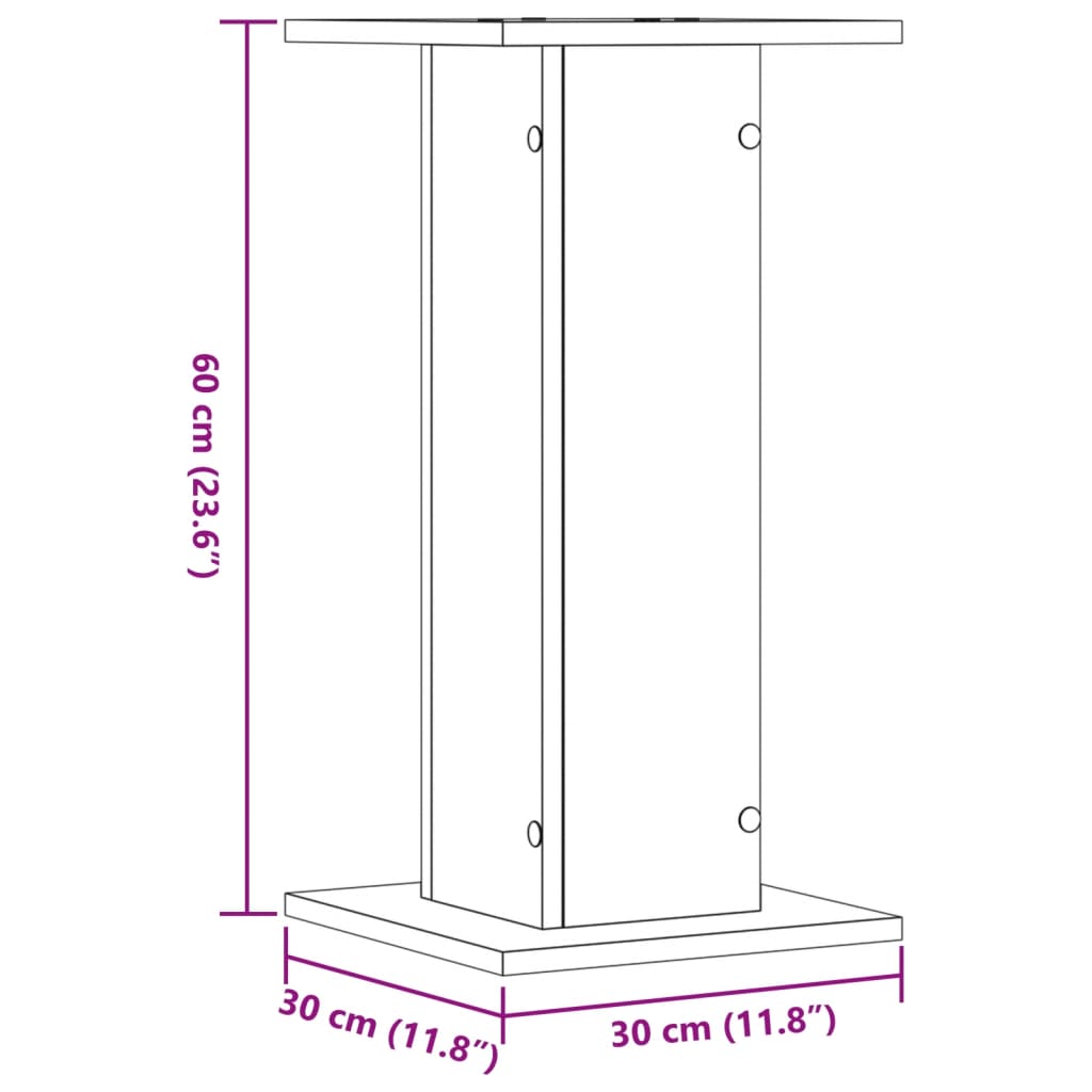Speaker Stands 2 pcs Brown Oak 30x30x60 cm Engineered Wood