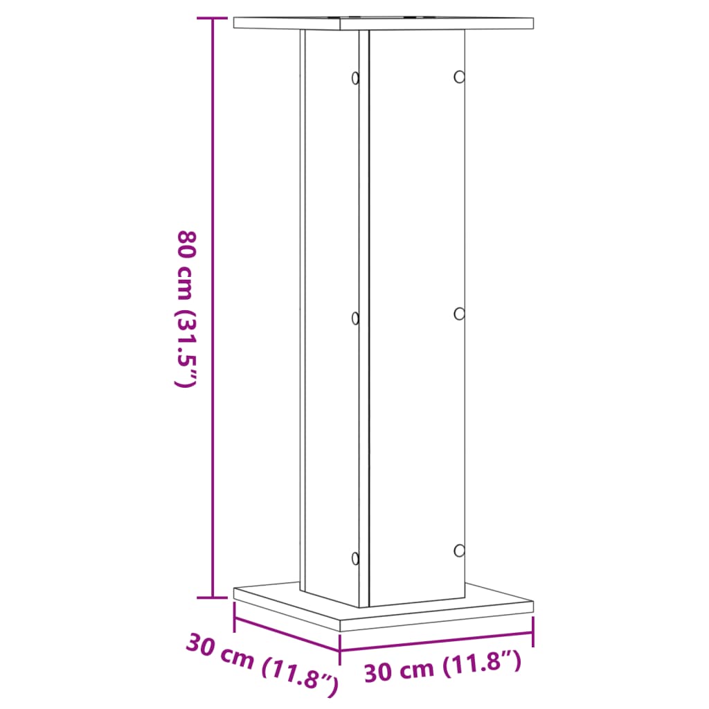 Speaker Stands 2 pcs Artisian Oak 30x30x80 cm Engineered Wood