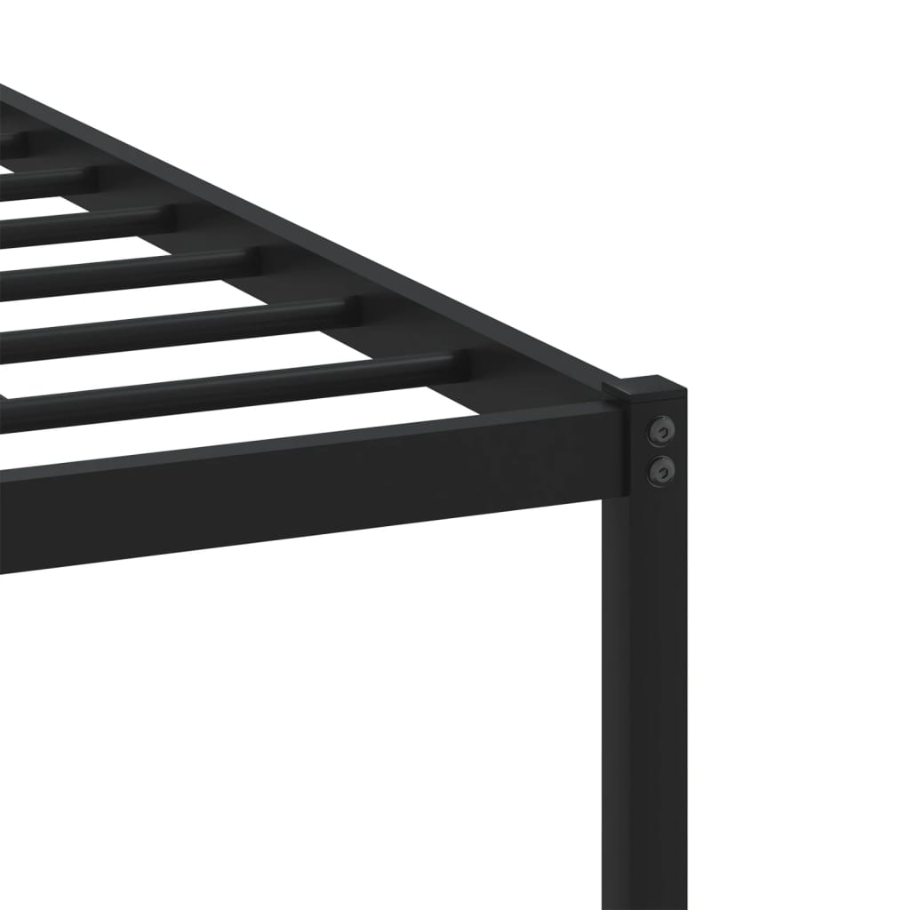 Metal Bed Frame without Mattress Smoked Oak 137x190 cm
