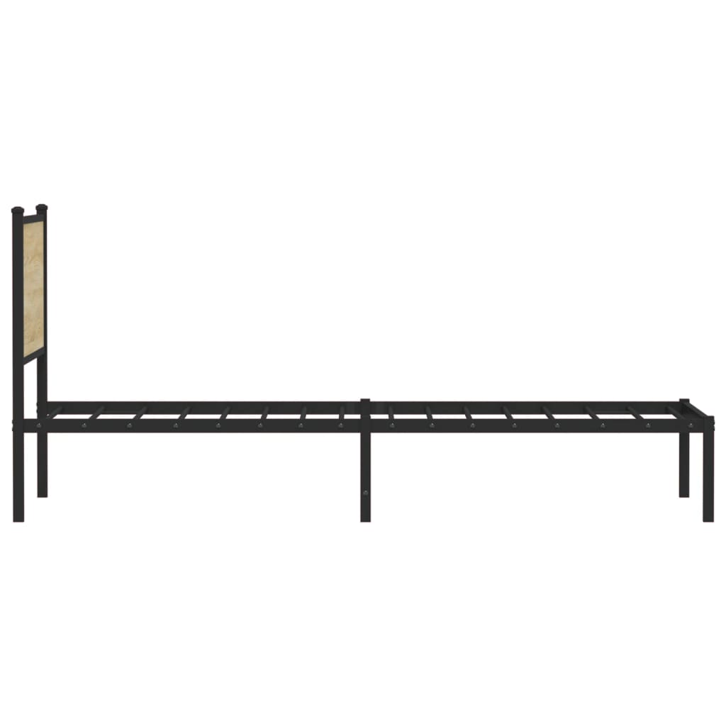 Metal Bed Frame without Mattress Sonoma Oak 90x200 cm