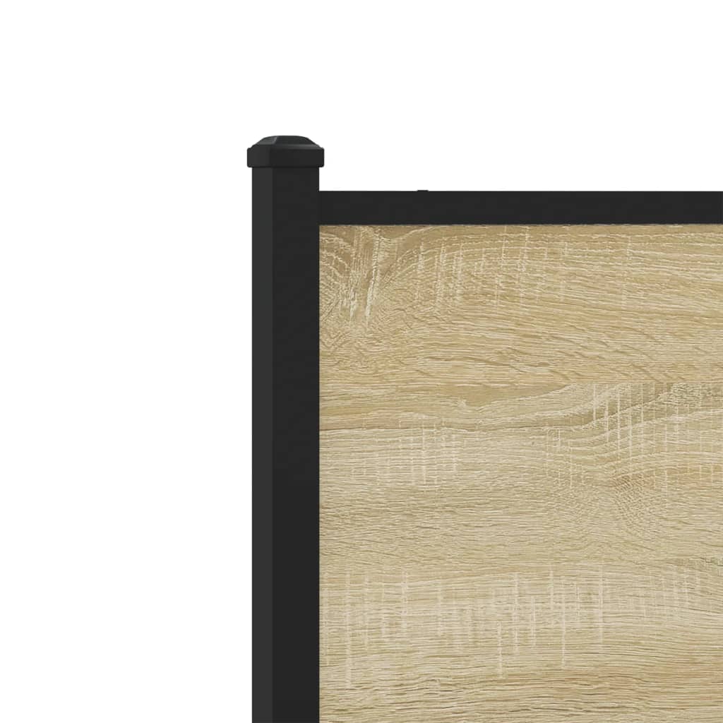 Metal Bed Frame without Mattress Sonoma Oak 120x190 cm Small Double
