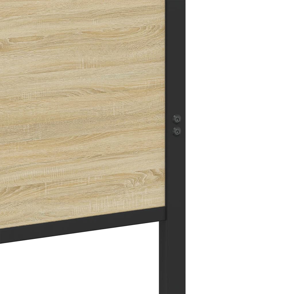 Metal Bed Frame without Mattress Sonoma Oak 100x200 cm