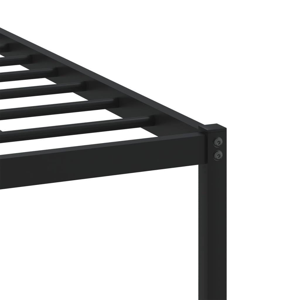 Metal Bed Frame without Mattress Brown Oak 160x200 cm
