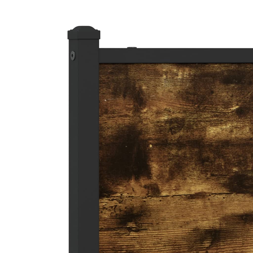 Metal Bed Frame without Mattress Smoked Oak 80x200 cm