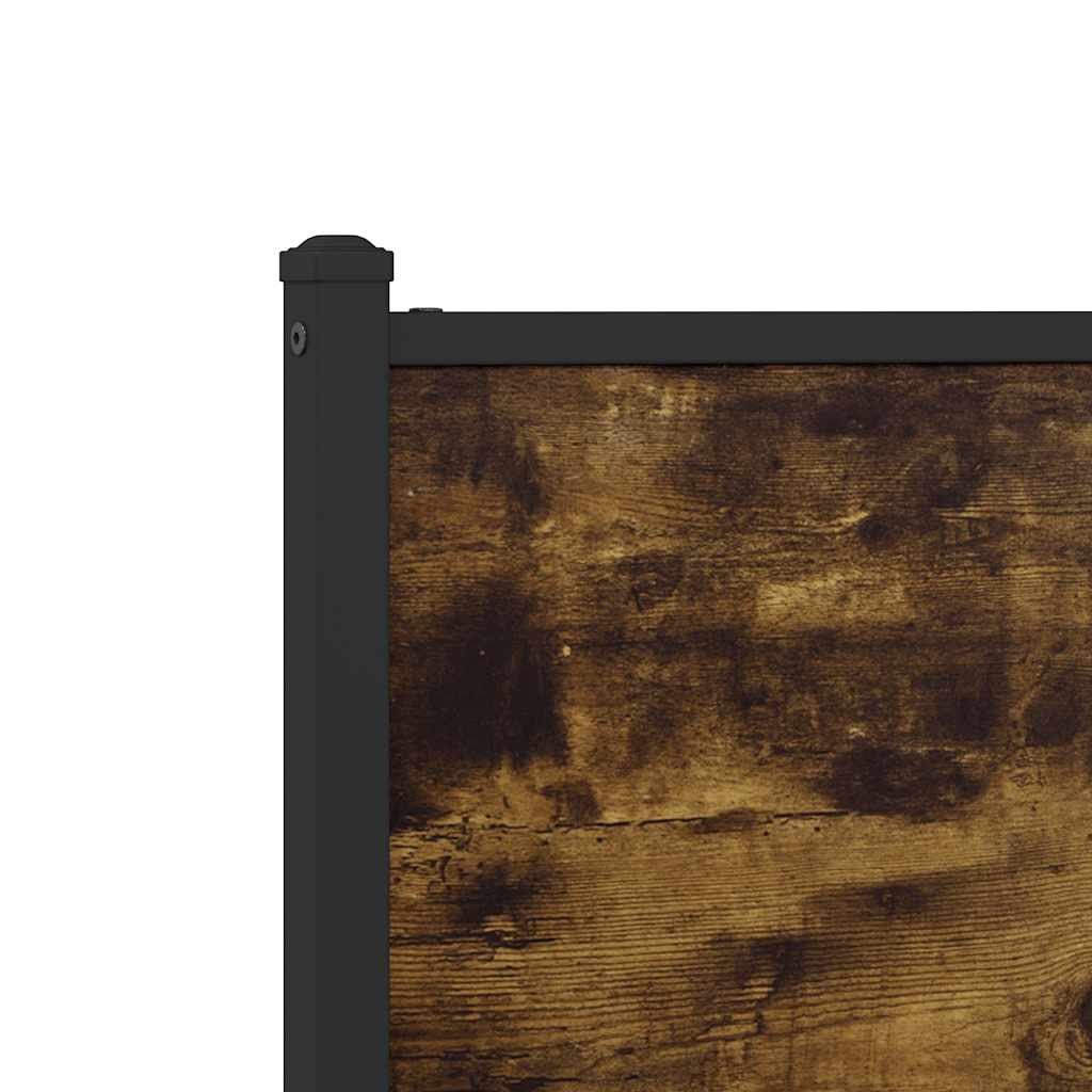 Metal Bed Frame without Mattress Smoked Oak 140x190 cm