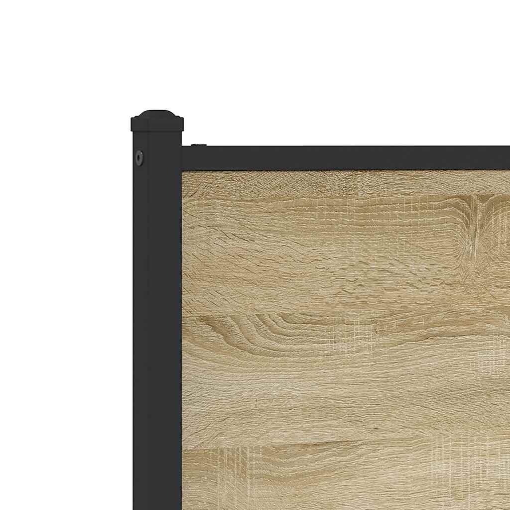 Metal Bed Frame without Mattress Sonoma Oak 137x190 cm