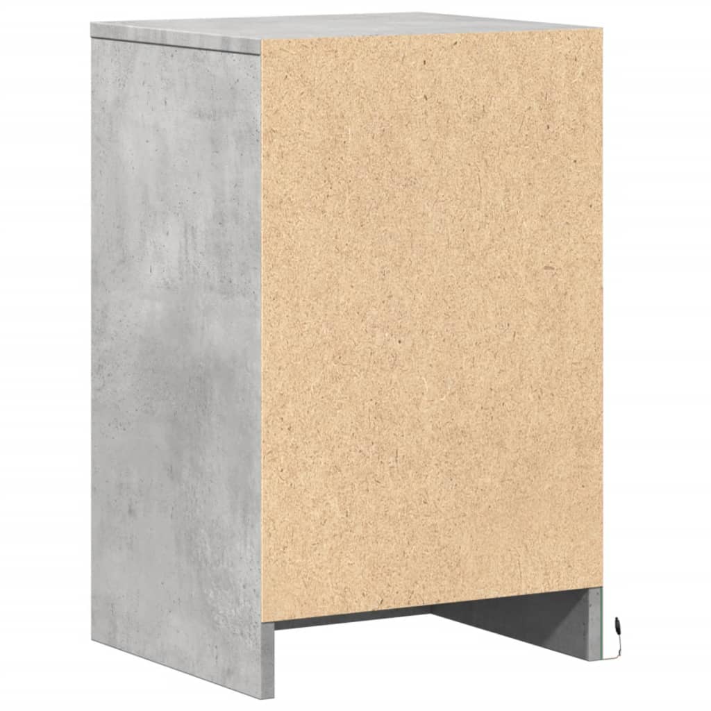 Bedside Cabinets with LED Lights 2 pcs Concrete Grey Engineered Wood