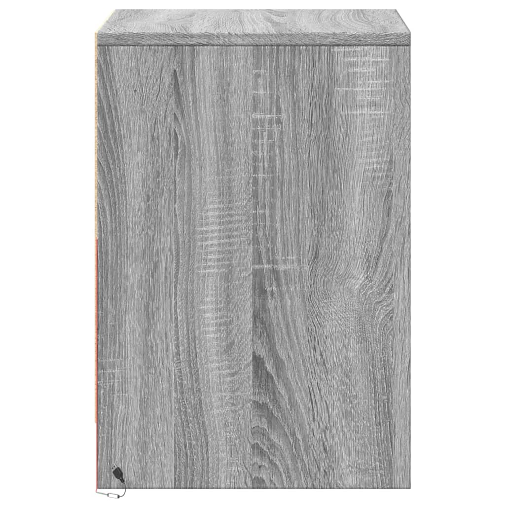 Bedside Cabinets with LED Lights 2 pcs Grey Sonoma Engineered Wood