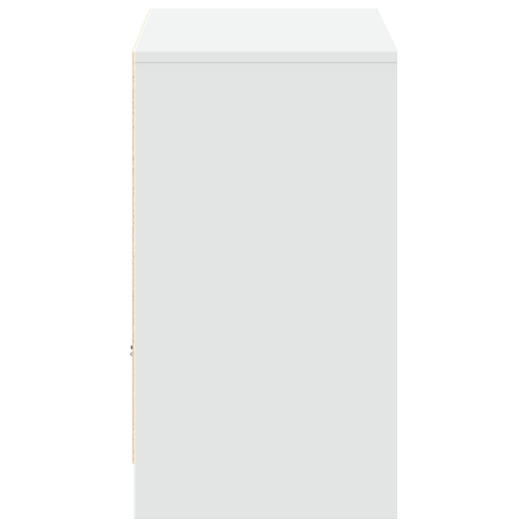 TV Cabinet with LED White 91x34x61 cm Engineered Wood
