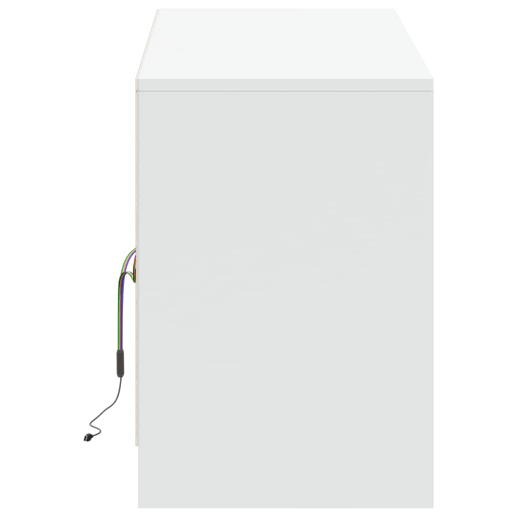 TV Cabinet with LED White 139.5x34x50 cm Engineered Wood