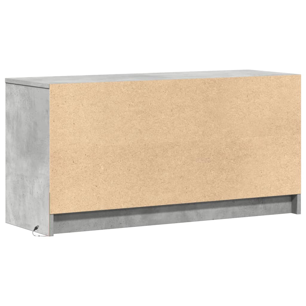 TV Cabinet with LED Concrete Grey 100x34x50 cm Engineered Wood