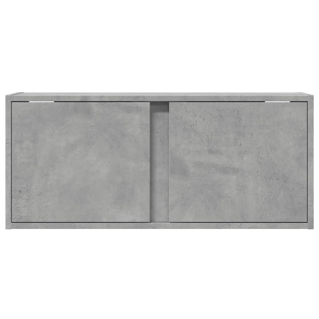 TV Wall Cabinet with LED Lights Concrete Grey 80x31x35 cm