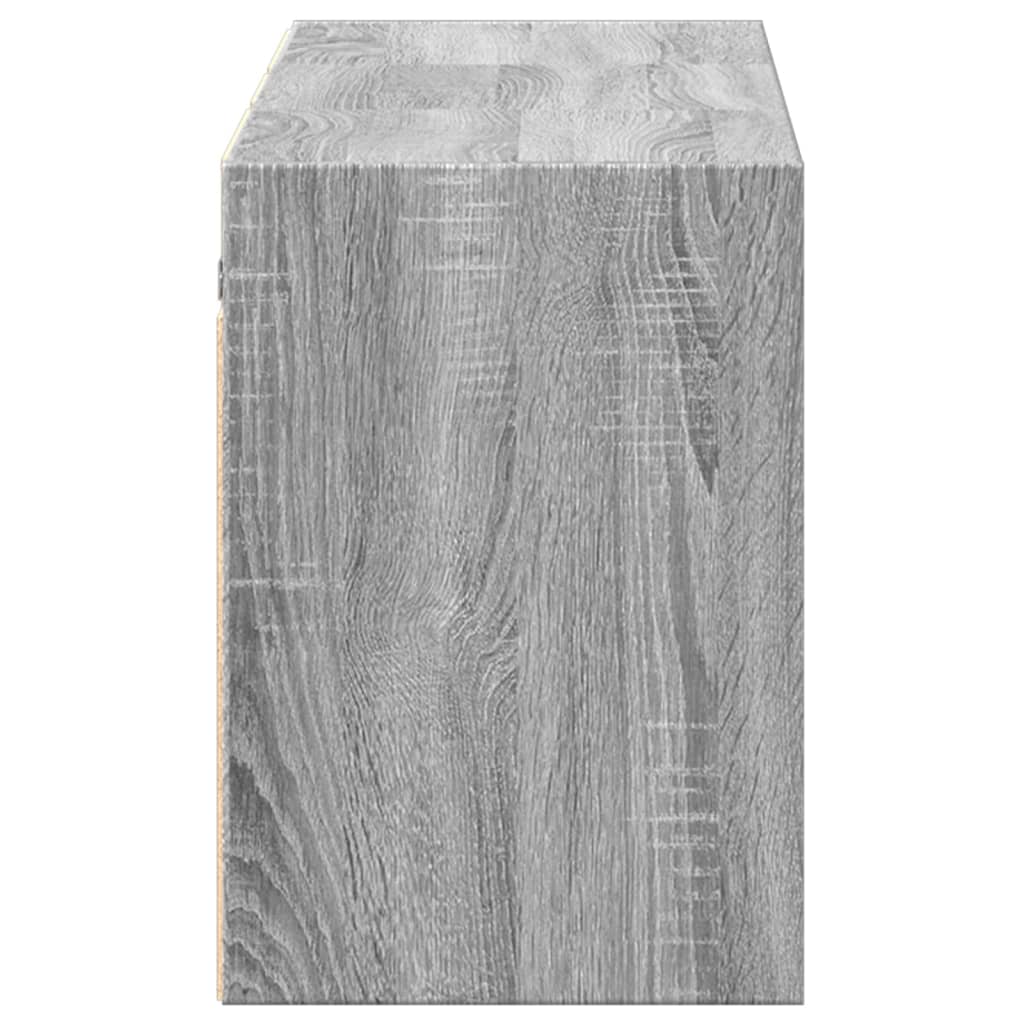 TV Wall Cabinet with LED Lights Grey Sonoma 130x31x45 cm