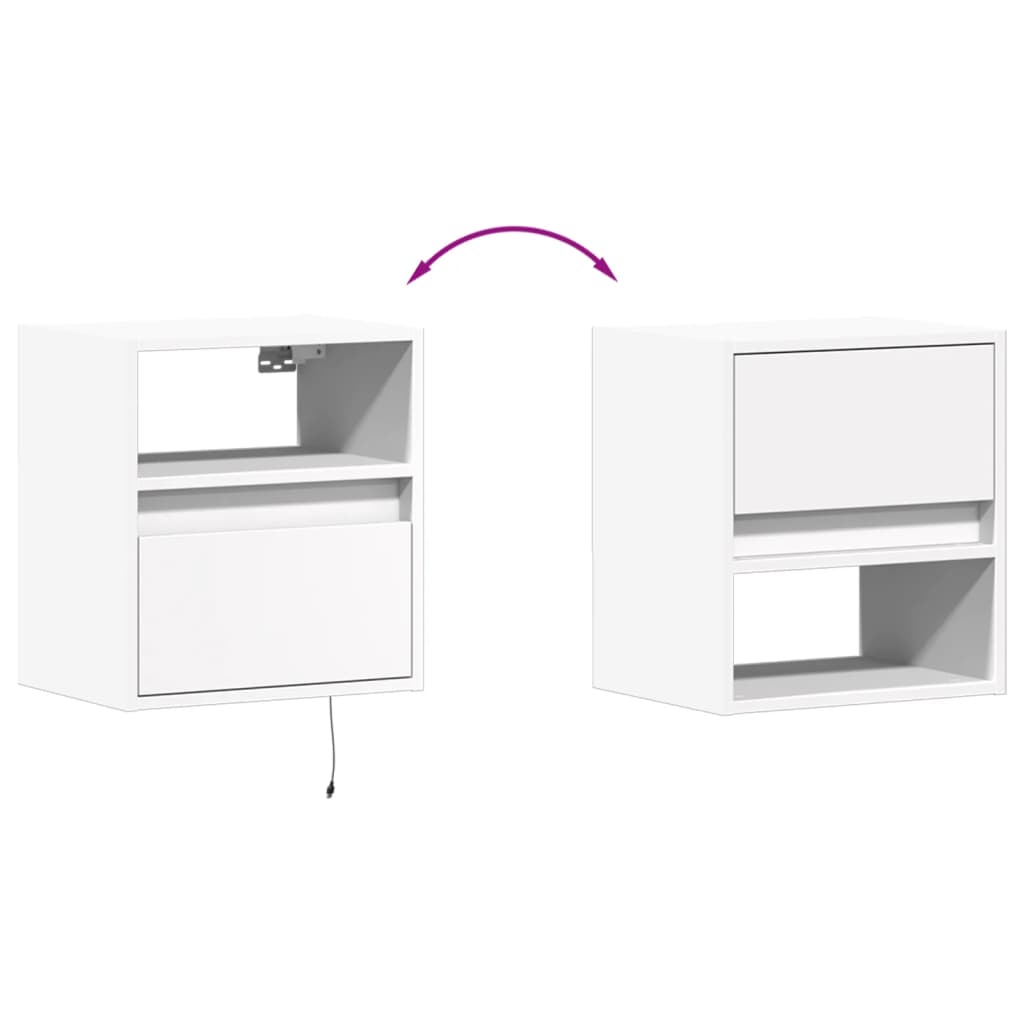 TV Wall Cabinet with LED Lights White 41x31x45 cm
