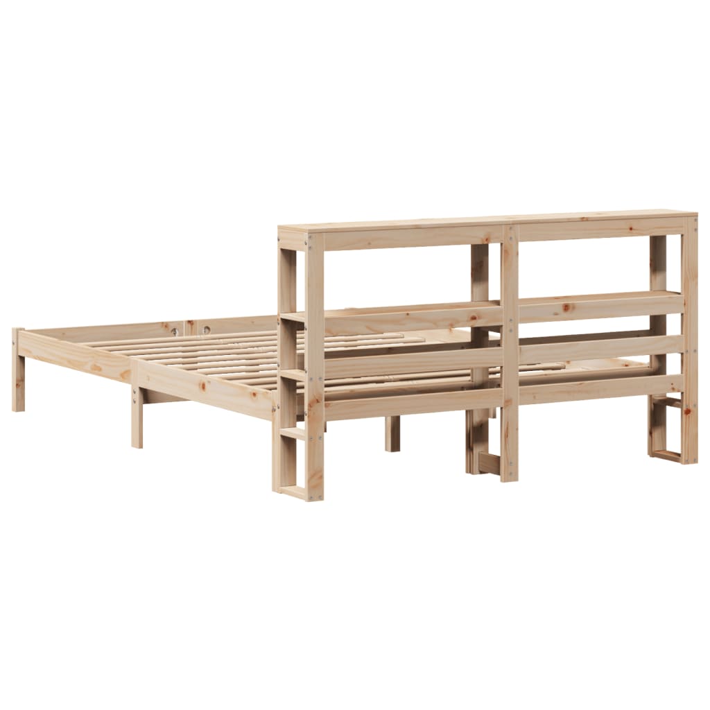 Bed Frame without Mattress 150x200 cm King Size Solid Wood Pine