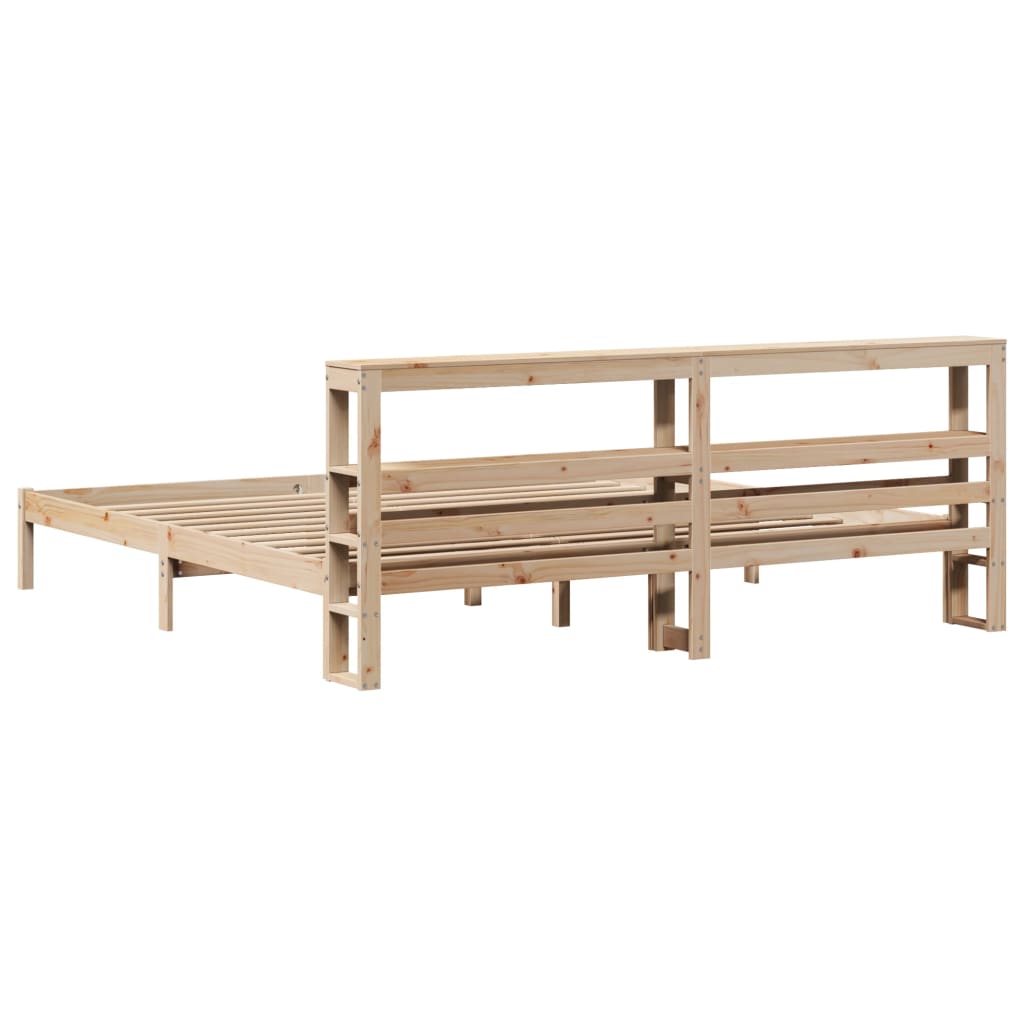 Bed Frame without Mattress 200x200 cm Solid Wood Pine