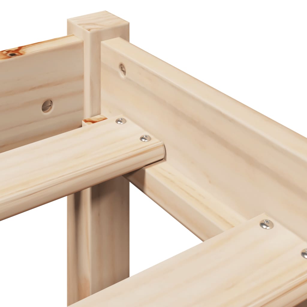 Bed Frame without Mattress 200x200 cm Solid Wood Pine