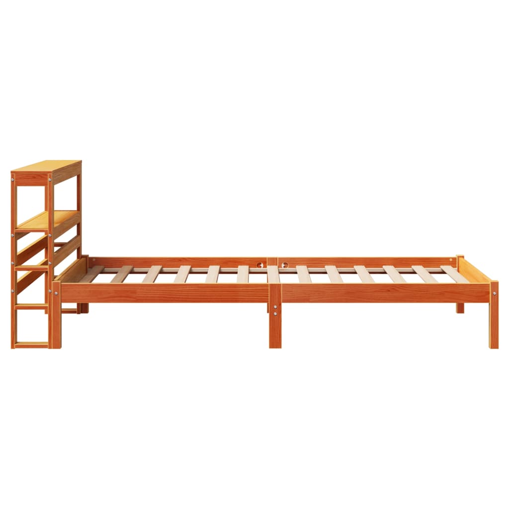 Bed Frame with Headboard without Mattress Wax Brown 90x200 cm