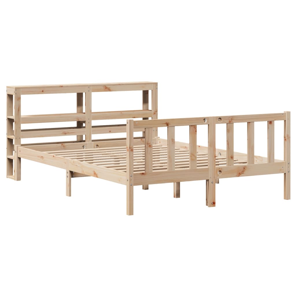 Bed Frame without Mattress 150x200 cm King Size Solid Wood Pine