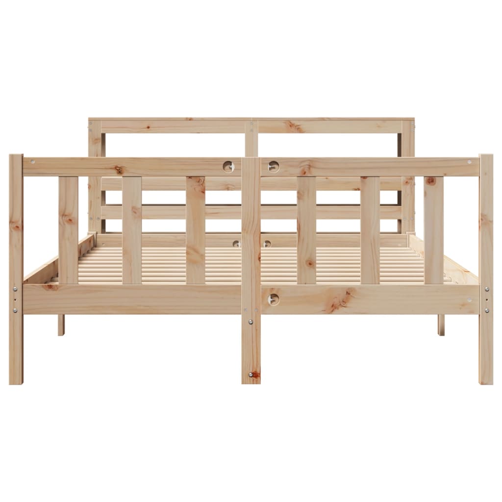 Bed Frame without Mattress 150x200 cm King Size Solid Wood Pine
