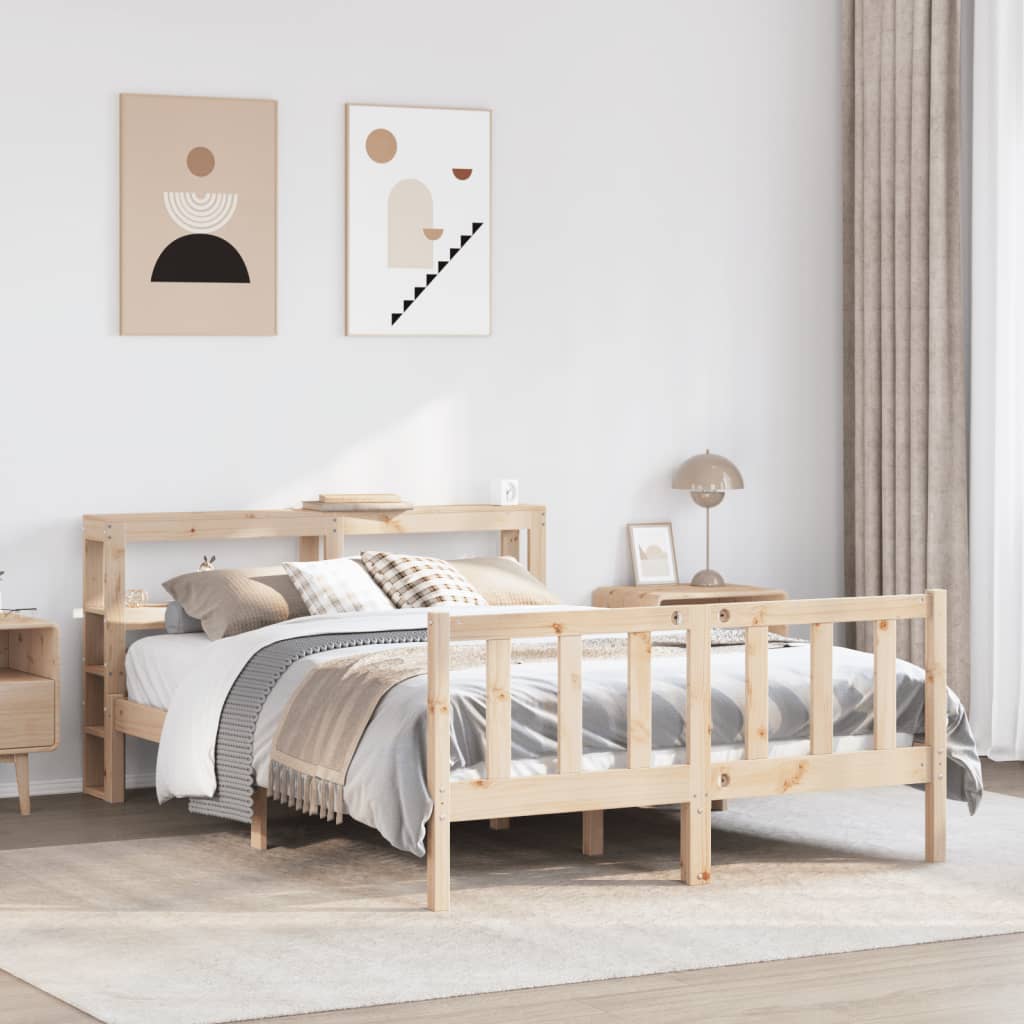 Bed Frame without Mattress 150x200 cm King Size Solid Wood Pine