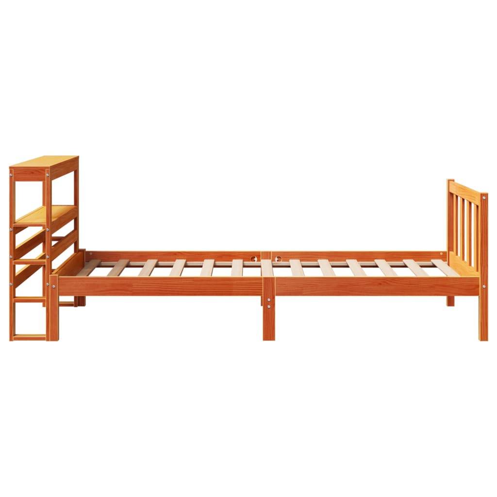 Bed Frame with Headboard without Mattress Wax Brown 90x190 cm Single