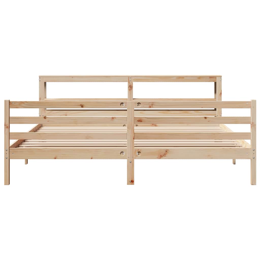 Bed Frame without Mattress 200x200 cm Solid Wood Pine