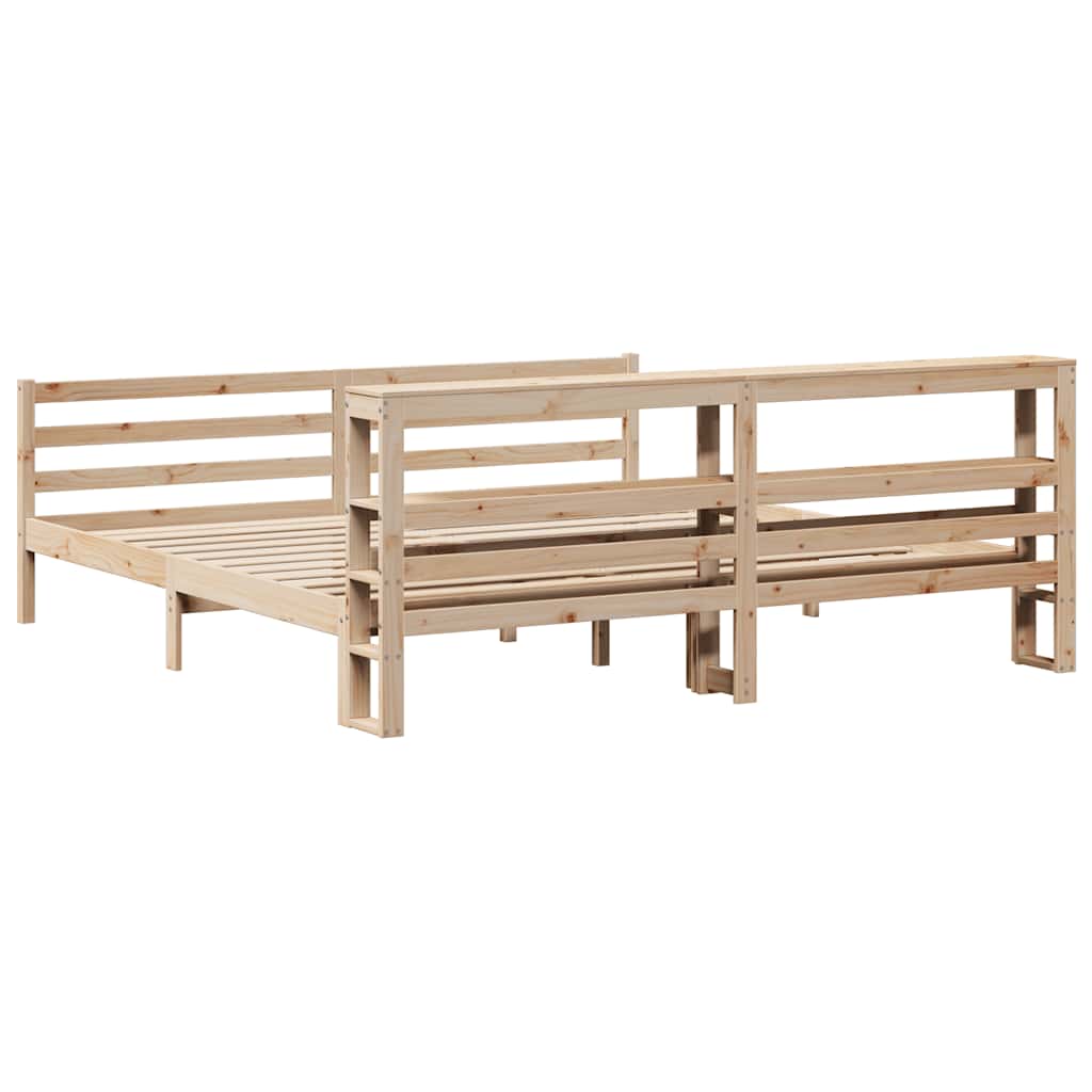 Bed Frame without Mattress 200x200 cm Solid Wood Pine