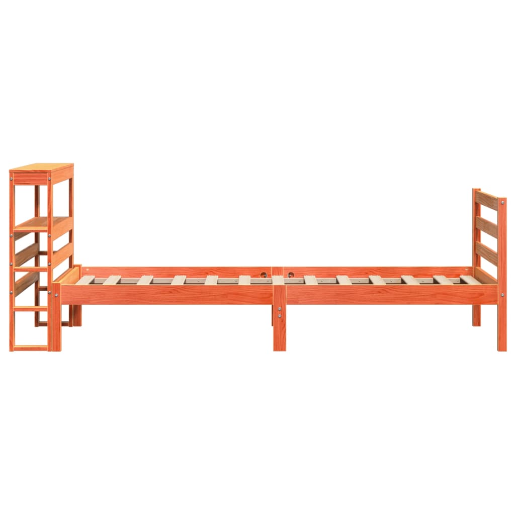 Bed Frame without Mattress Wax Brown 90x190 cm Single Solid Wood Pine