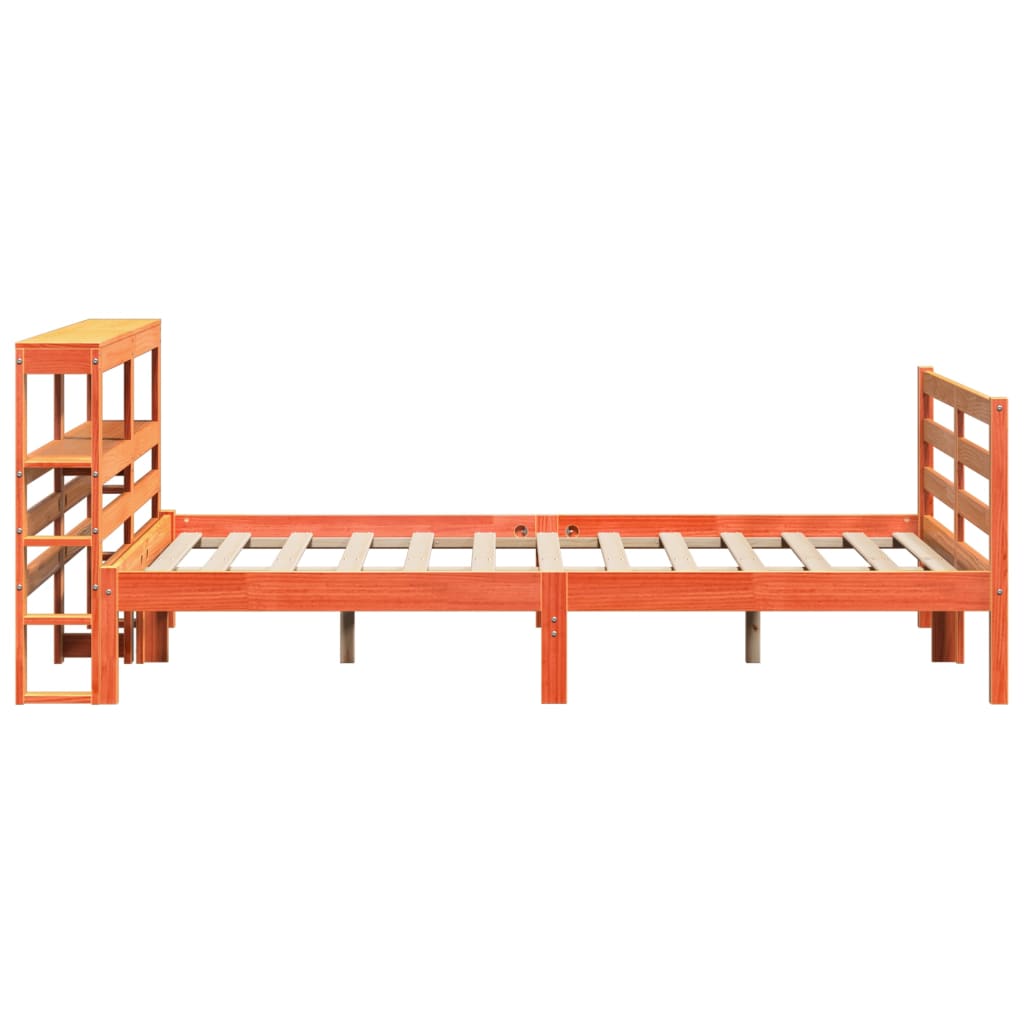 Bed Frame without Mattress Wax Brown 160x200 cm Solid Wood Pine