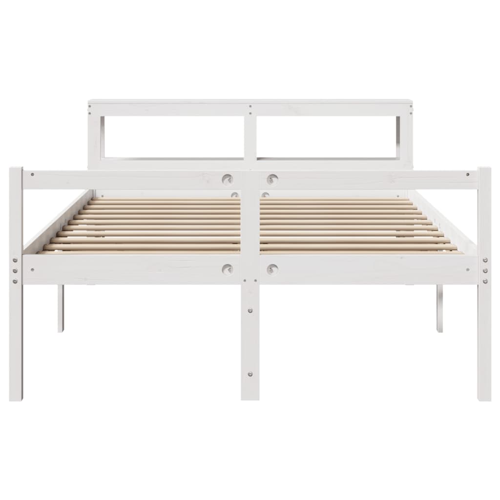 Senior Bed with Headboard without Mattress White 135x190 cm Double