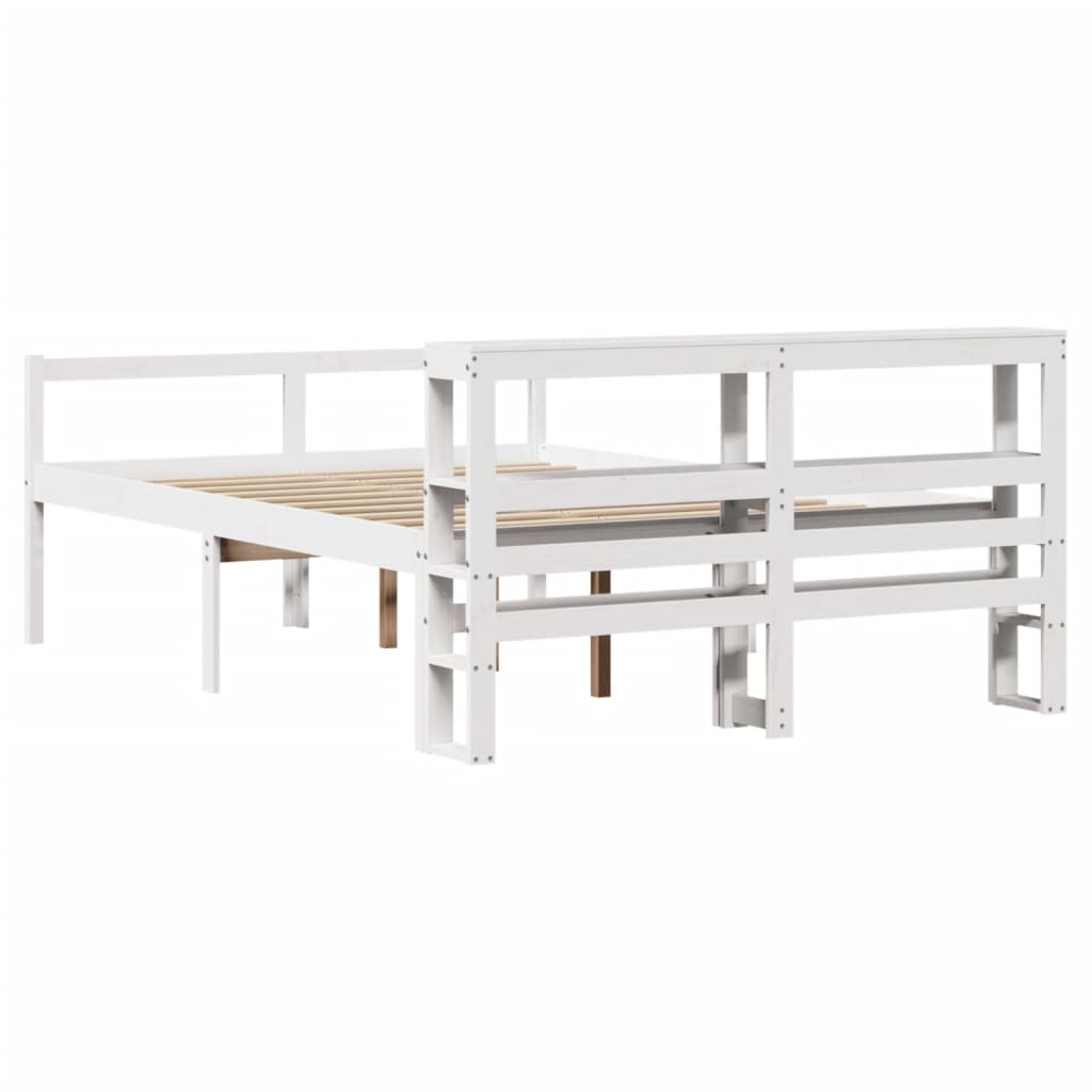 Senior Bed with Headboard without Mattress White 135x190 cm Double