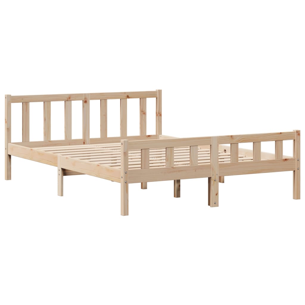 Bed Frame without Mattress 120x190 cm Small Double Solid Wood Pine